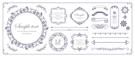 高級感のあるビンテージ調のフレームデザインセット