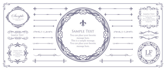 高級感のあるビンテージ調のフレームデザインセット
