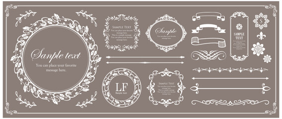 高級感のあるビンテージ調のフレームデザインセット