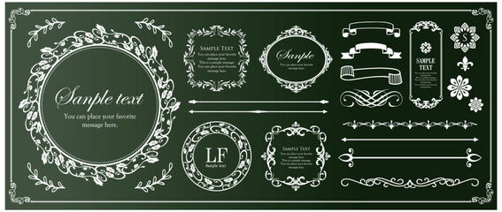 高級感のあるビンテージ調のフレームデザインセット