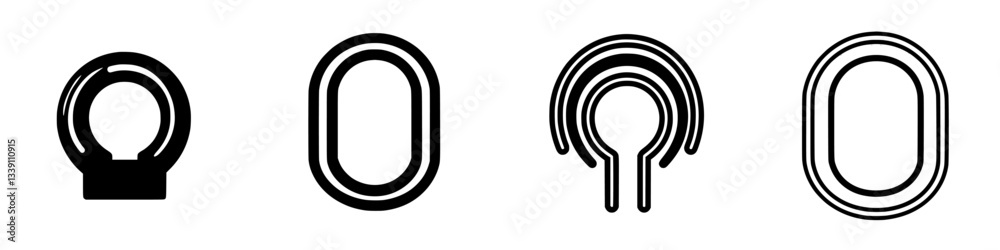 Poster Different designs of loop shapes showing variations in style and form for creative applications in art and design