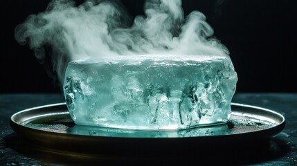 Frozen block of ice slowly dissolving in an oil bath, creating captivating abstract forms. --chaos 20 --ar 16:9 --quality 2 --v 6.1 Job ID: 58a7a83d-3e94-4903-a7d7-155539f71bfa