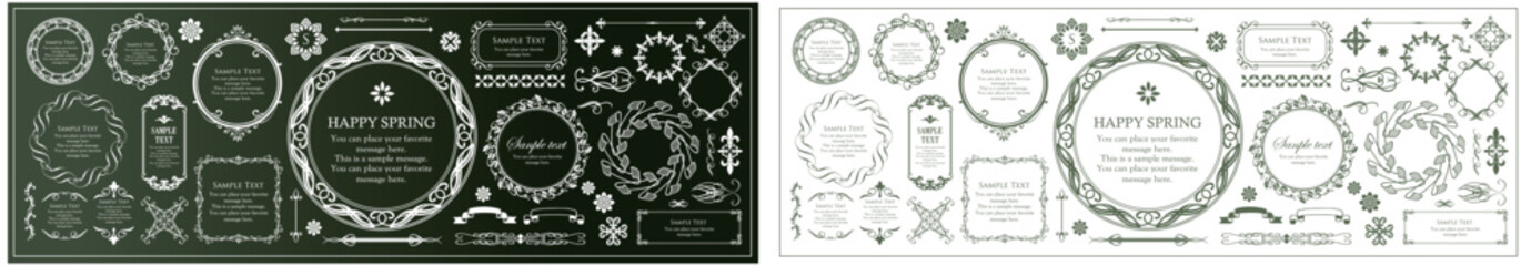 高級感のあるビンテージ調のフレームデザインセット