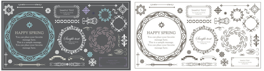 高級感のあるビンテージ調のフレームデザインセット