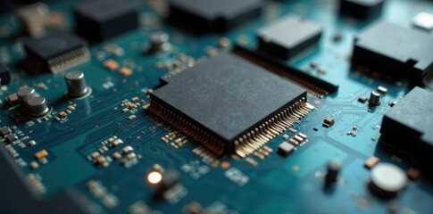 Close-up of damaged notebook PCB requiring repair, wire, solution