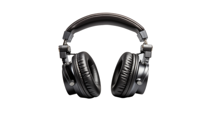 Black Studio Headphones Professional DJ Gear, High-Quality Sound for Music and Audio.