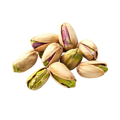 pistachios on white background