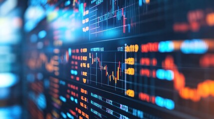 Fototapeta premium Stock market data screen, digital display