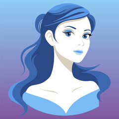 Beauty and health. Face of a beautiful young girl. Vector illustration