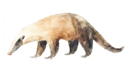 Fototapeta premium A Watercolor Painting Of A Giant Anteater
