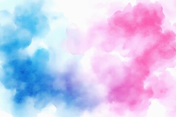 Fototapeta premium Blue and pink faint watercolor stains background