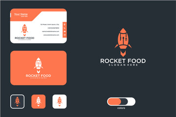 Pixel Art Rocket Food Logo Design Branding