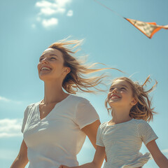 mother and daughter on the beach