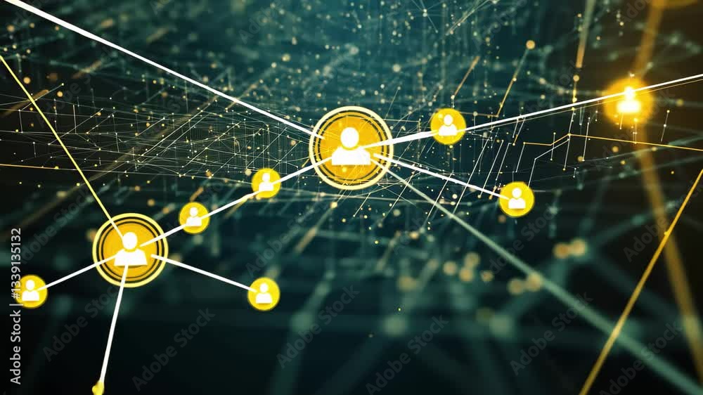 Leinwandbilder complex network of data connections and processing over abstract background showcasing technology, g