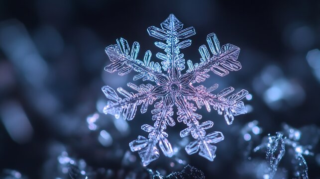 A Stunning Close Up Photograph of a Single Snowflake