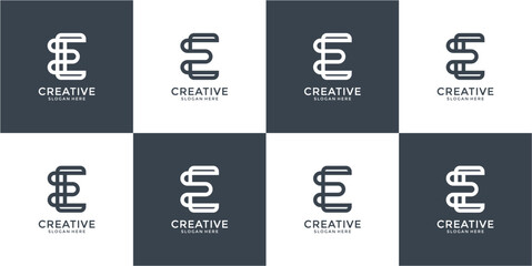 Pixelated Letter E Logo Design