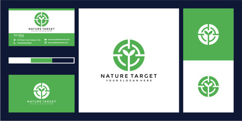 Pixelated Nature Target Logo Design