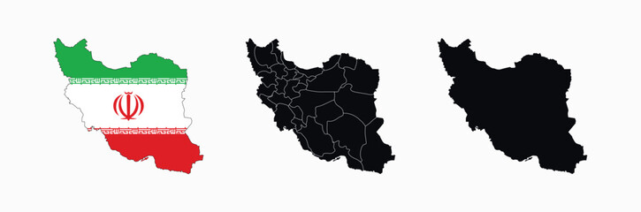 Iran Map vector icon. Map of Iran various styles.