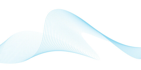 Abstract vector background with blue wavy lines. Blue wave background. Blue lines vector illustration. Curved wave. Abstract wave element.