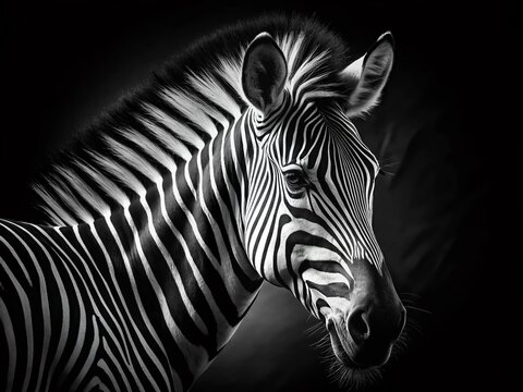 Abstract Zebra Stripes: Black and White Low Light Design Background