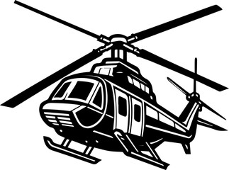 helicopter silhouette vector illustration