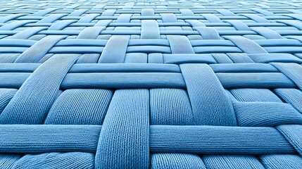 Fototapeta premium Woven Textile Pattern in Soft Blue Shades with Intricate Crosshatch Design and Detailed Texture