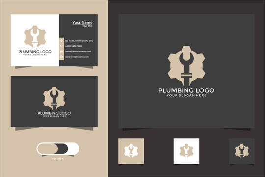 Plumbing Logo Design Business Card Template