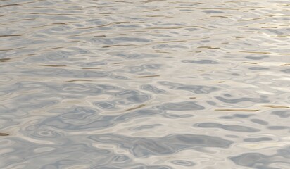 Water surface with waves, reflection on water surface, background, 3D illustration