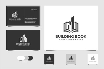 Professional Business Card Design Set For Building Book Company
