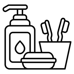Toiletries Outline Icon