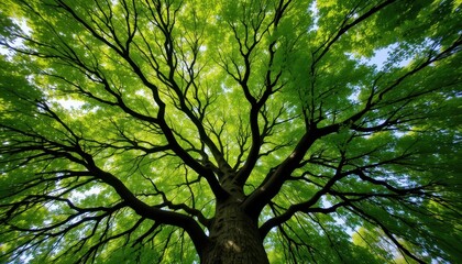 Obraz premium Majestic tree canopy forest nature photography outdoor low angle serenity