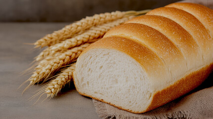 Golden wheat growing out of a slice of bread