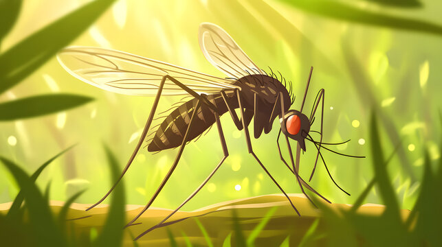 Professional Mosquito Bite Concept Cartoon Vector Illustration for Usage