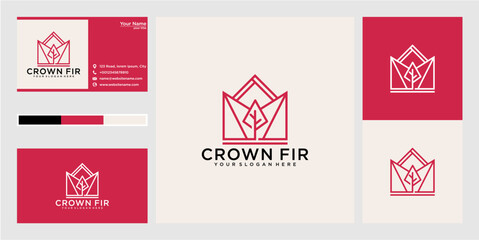 Red and White Geometric Crown Logo Design for Business Branding