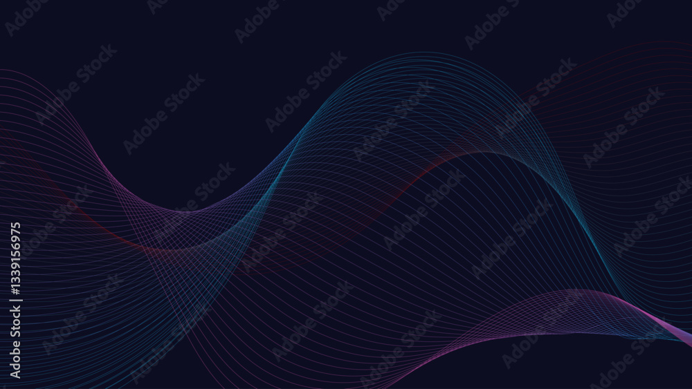 Poster abstract colorful lines background. blending gradient colors. digital frequency track equalizer. lin