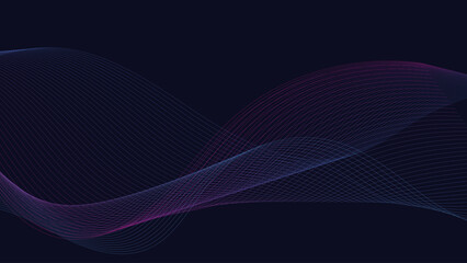 Vector glowing colorful wavy tech lines modern abstract background. Technology wave lines with swirl, frequency sound wave, twisted curve lines with blend effect.