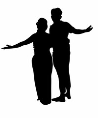 Silhouette of Man Hugging His Beautiful Partner Back view