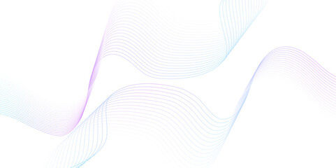 White wave curve lines banner background design. Abstract soft wave lines dynamic flowing purple and blue isolated background. Vector Illustration of the pink pattern of lines. stripes on white.