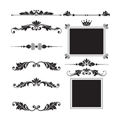 vintage ornate decorative frame set vector design illustrations