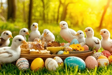 Intricately painted floral easter egg with bright spring colors