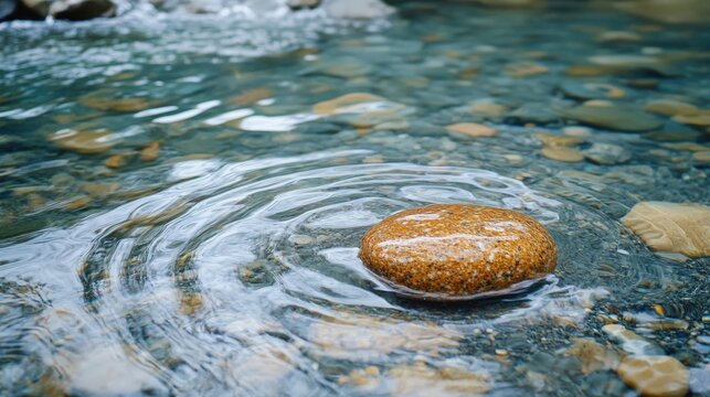 Creating gentle ripples tranquil stream nature photography calm environment close-up new high fidelity concept