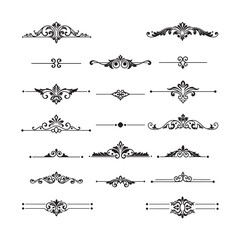 vintage calligraphic ornamental frame vector set of baroque victorian and decorative page border design elements illustrations