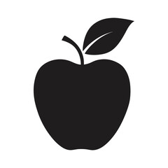 apple fruit with leaf flat icon for food vector