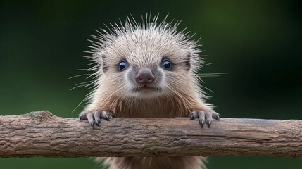Obraz premium Curious hedgehog exploring nature forest wildlife photography close-up