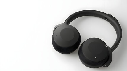 Sleek and stylish modern wireless headphones with a matte black finish isolated on a clean white background