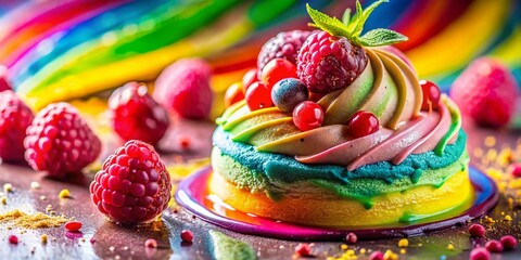 Abstract Food Photography: Close-Up Spray Paint Texture on Gourmet Dessert