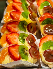 Colorful Fruit Tart with Fresh Sliced Produce Elegant Dessert Presentation Professional Food Photography Gourmet Patisserie Premium Baked Treat