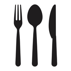 contours of the cutlery spoon knife fork vector