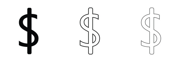 American dollar currency or dollar symbol flat icon for apps and websites .Vector Illustration . 