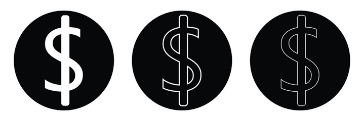 American dollar currency or dollar symbol flat icon for apps and websites .Vector Illustration . 